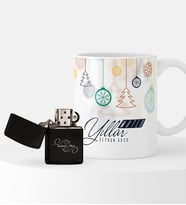 BK Gift Kişiye Özel Yılbaşı Mutlu Yıllar Temalı Çakmak ve Kupa Seti - 15