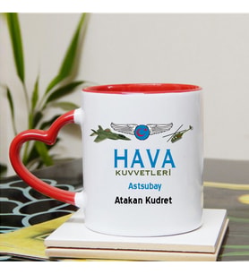 Hava Kuvvetleri Astsubay Kupa Bardağı Kalpli