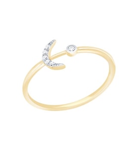 Diamond Line-Gülaylar Altın 14 Ayar Ay Yüzük