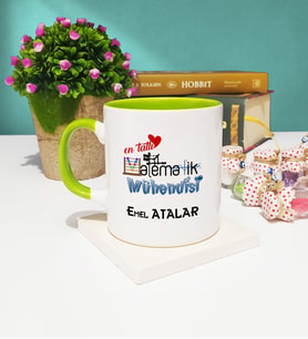 Mesajlı Matematik Mühendisi Tasarımlı Kişiye Özel Matematik Mühendisi Kupa Bardak Yeşil