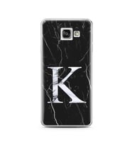 Samsung A3 (2016) Siyah Mermer Harf Tasarımlı Telefon Kılıfı K-Harfi 