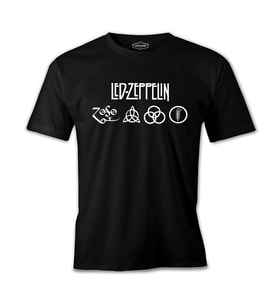 Led Zeppelin Logo Siyah Erkek Tshirt