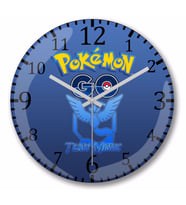 Pokemon Go Team Mystic Duvar Saati Bombeli Gercek Cam