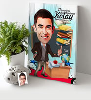 BK Gift Kişiye Özel Bay Öğretmen Karikatür Kanvas Tablo 30x50cm 2