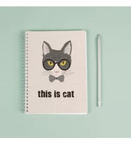 This is Cat Kedi Spiralli Telli 96 Yaprak Çizgisiz Defter PYTKDT0