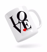 BK Gift Kişiye Özel Love Tasarımlı Beyaz Kupa Bardak-1