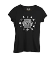 BTS Logo Siyah Kadın Tshirt