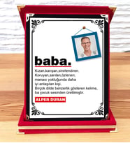 Babalar Günü Hediyesi Fotoğraflı Plaket