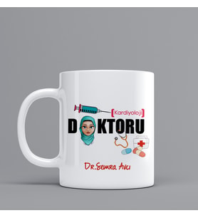 Kardiyoloji Doktoru Temalı Hediye Kupa Bardak Kişiye Özel Hediye SZ25