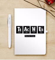 BK Gift Kişiye Özel Öğretmen Beyaz Defter ve Kalem Hediye Seti-2