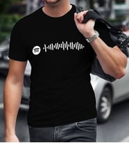 BK Gift Kişiye Özel Spotify Barkodlu Erkek Siyah Tişört-1