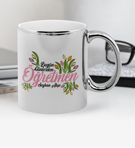 BK Gift Kişiye Özel Bugün Günlerden Öğretmen Krom Kupa Bardak - 1