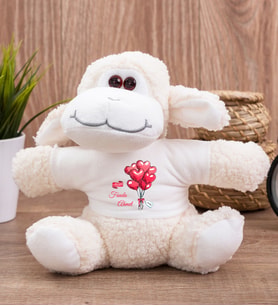 Sevgililere Özel Balon Tasarım Peluş Koyun