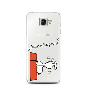 Snoopy Tasarımlı Süper Şeffaf Silikon Telefon Kılıfı Samsung A3 (2016)