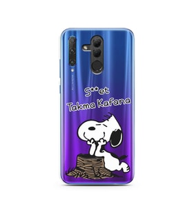 Snoopy Tasarımlı Süper Şeffaf Silikon Telefon Kılıfı Huawei Honor 20 Lite 
