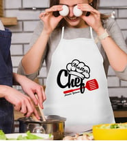 BK Gift Kişiye Özel Chef Beyaz Mutfak Önlüğü  1
