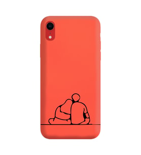 Iphone XR Çizgi Tasarımlı Turuncu Lansman Telefon Kılıfı