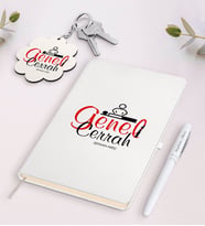 BK Gift Kişiye Özel Genel Cerrah Beyaz Defter Kalem Ve Anahtarlık Hediye Seti-1 (Model 1)