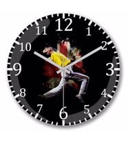 Queen Freddie Mercury  Duvar Saati Bombeli Gercek Cam