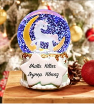 Kişiye Özel İsimli Otomatik Renk Değiştiren Işıklı Sihirli Unicorn Kar Küresi