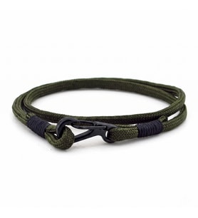 METAL KANCALI HAKİ YEŞİL SARMA PARACORD ERKEK BİLEKLİK BT415