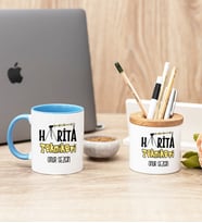 Harita Teknikeri Mavi Kupa Bardak Ve Kalemlik Hediye Seti