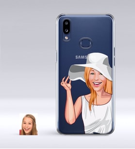 BK Gift Kişiye Özel Bayan Karikatürlü Samsung Galaxy A10s İnce Şeffaf Silikon Telefon Kapağı-20 (Beyaz)