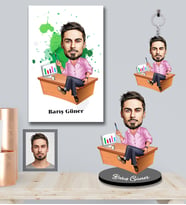 Kişiye Özel Patron Karikatürlü 3 lü Hediye Seti Bay-13