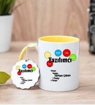 Yazılımcı Sarı Kupa Bardak Ve Anahtarlık Set