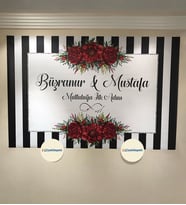 100x70cm Söz, Nişan, Kına Gecesi, Düğün İçin Kişiye Özel Branda Afiş Arka Fon