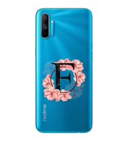 Pembe Çiçekli Harf Tasarım Süper Şeffaf Silikon Telefon Kılıfı Oppo Realmi C3 F-