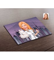 BK Gift Kişiye Özel Kadın Aşçı Karikatürlü Ahşap Puzzle-3