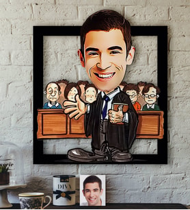 BK Gift Kişiye Özel Bay Avukat Karikatürlü 3D Ahşap Tablo-2