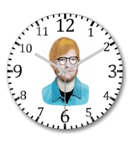 Ed Sheeran Duvar Saati Bombeli Gercek Cam
