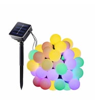 Solar Güneş Enerjili Dış Bahçe Top Aydınlatma 5Metre 50 Led Çok Renkli