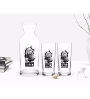 BK Gift Kişiye Özel Renkli Baskılı Alemin Kralı Tasarımlı İkili Rakı Bardağı ve Karaf Hediye Seti-1 (Model 1)