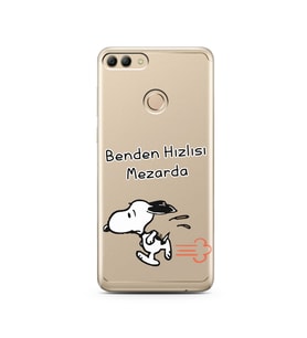 Snoopy Tasarımlı Süper Şeffaf Silikon Telefon Kılıfı Huawei Y9 2018
