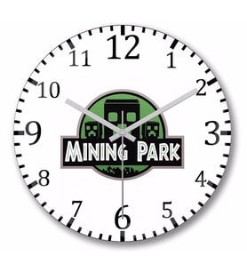 Mining Park Duvar Saati Bombeli Gercek Cam