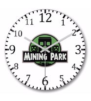 Mining Park Duvar Saati Bombeli Gercek Cam