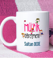 Müzik Öğretmeni Tasarımlı Kişiye Özel Müzik Öğretmeni Kupa Bardak