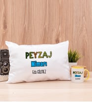 Peyzaj Mimarı Dikdörtgen Yastık ve Sarı Kupa Bardak