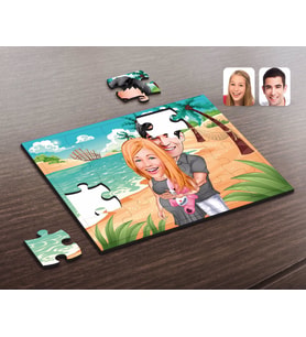 BK Gift Kişiye Özel Bebek Sürprizi Karikatürlü Ahşap Puzzle-1