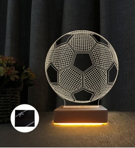 Futbol Topu 3d Led Lamba Çocuk Odası Gece Lambası (Sarı)