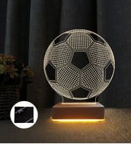 Futbol Topu 3d Led Lamba Çocuk Odası Gece Lambası (Sarı)