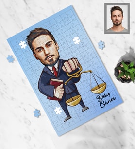 Kişiye Özel Avukat Karikatürlü A3 240 Parça Puzzle Bay-3