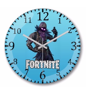Fortnite Raven  Skin Duvar Saati Bombeli Gercek Cam