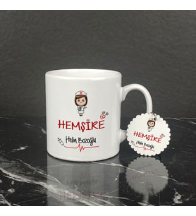 Hemşire Hediye Kupa Bardak ve Anahtarlık Set