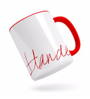 BK Gift Kişiye Özel El Yazısı İsim Tasarımlı Kırmızı Kupa Bardak-1