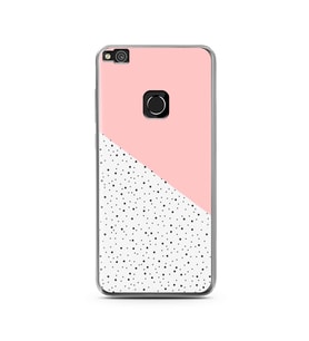 Pembe Puantiye Tasarımlı Süper Şeffaf Silikon Telefon Kılıfı Huawei P9 Lite (201