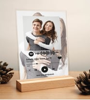Kişiye Özel Fotoğraflı Spotify Barkodlu Dekoratif Masaüstü Plak